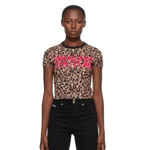 Authentic Versace Jeans Couture Leopard Crop Top